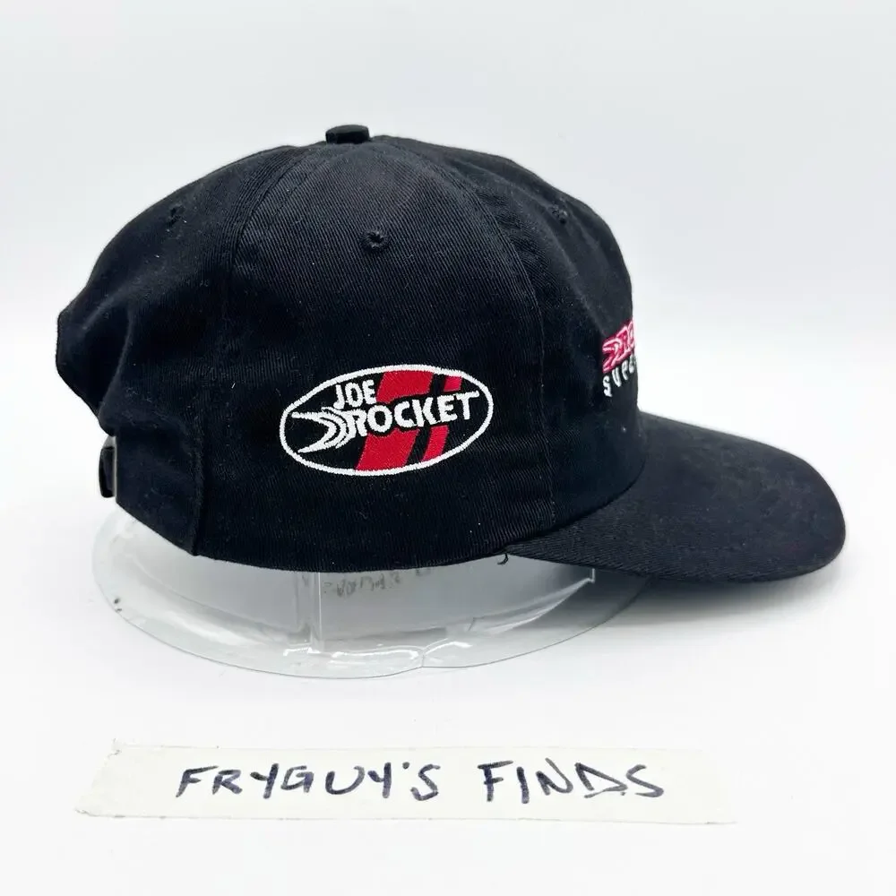 Vintage Y2K 2000s Joe Rocket Racing Superbike Sports Hat Black Motorcycles OSFA